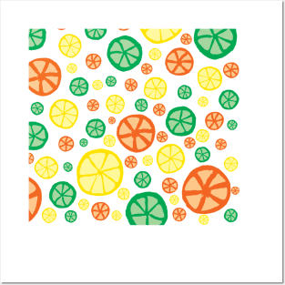 Fun Fruity Cirtus Pattern Posters and Art